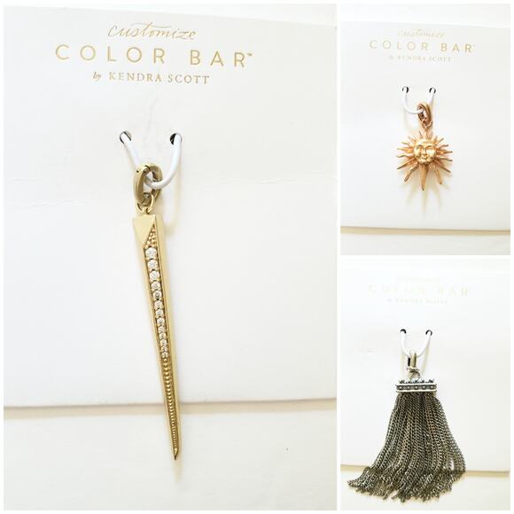 NEW Kendra Scott Sun Tassel Charm Necklace Vintage Silver Gold Rose Gold Mixed - Picture 1 of 7